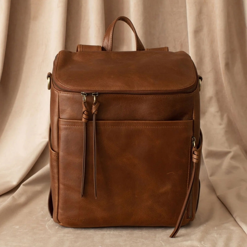 GENUINE LEATHER Azaria Luxe La Mère Original Backpack Diaper Bag